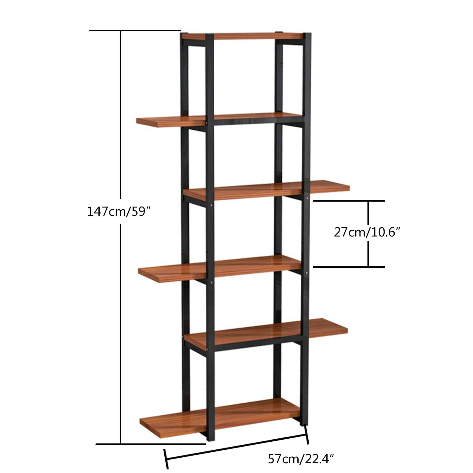 6 Tier Industrial Bookshelf Ladder Shelf Display Storage Book Plant Flower Stand