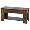 Wooden Coffee Table With Storage Shelf Lift Top Up Desk Drawer Living Room