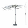 3m Half Round Parasol Garden Outdoor Sun Umbrella Aluminium w/ Crank