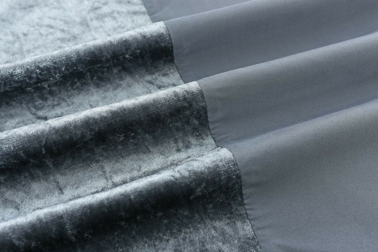 Crushed Velvet Panel Duvet Cover with Pillow Case Bedding Set Silver Grey Black