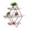 3 Tier Floating Shelves Metal Wood Wall Shelf Hanging Decor Storage Display Rack