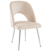 Velvet Dining Chairs Set of 2 Upholstered Seat Accent Chair Kitchen Chairs Beige