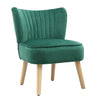 Armchair Cocktail Oyster Wing Back Tub Chair Wooden Sofa Fireside Velvet Lounge