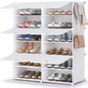Mondeer 12 Cube DIY Plastic Shoe Storage Cabinet Boxes Cupboard Organizer White
