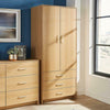 Oak Wardrobe 2 Door 3 Drawer with Hanging Rail and Storage Shelf Bedroom Unit