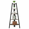 Retro Ladder Corner Shelf Unit 5 Tier Bookcase Bookshelves Storage Rack
