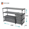 Fabric Cabinet Storage Unit Chest of Drawers Metal Frame Organiser Bedside Table