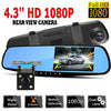 4.3'' DUAL LEN CAR DVR DASH CAM 1080P HD FRONT REAR MIRROR CAMERA VIDEO RECORDER