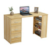 Computer Desk PC Laptop MDF Wood Table With 3 Drawers and Shelves Home Office