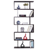 6 Tier S Shape Bookshelf Storage Display Stand Modern Z-Shelf Wooden Book Shelve