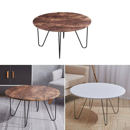 Living Room Round Coffee Table With Metal Hairpin Legs Side Table Home Furniture