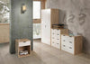 2 Door Double Wardrobe White & Sonoma Oak Effect Bedroom Furniture Cupboard