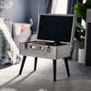 Beautify Silver Storage Stool Trunk Pouffe Footstool Ottoman Bedroom Chest Seat