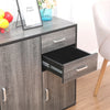 Sideboard Cabinet Cupboard Unit Storage Furniture With Drawers & Doors Grey