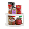 2 Tier Plastic Anti Slip Rotating Kitchen Food Spice Jars Storage Shelf Holder