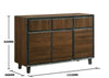 Bretton Sideboard Storage Cabinet Cupboard with 3 Doors & 3 Drawers Walnut