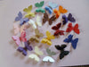 20 3d PEARLESCENT BUTTERFLY TOPPER WALL DECORATION DECOR STICKERS GIRLS ROOM cur