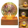 Room Night Light 3D Firework Glass LED Bedside USB Rechargeable Desk Table Lamp