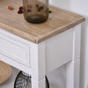 White Console Table Hallway Side Desk w/ Drawer 2 Shelves Worktop Retro Elegant