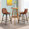 2X Faux Leather Bar Stools Breakfast Pub Chair Cafe Lounge Kitchen With Footrest