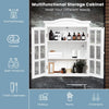 Wall-mounted Bathroom Cabinet Double Door 3 Tiers Medicine Storage Organizer