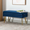 VELVET STORAGE OTTOMAN BENCH FOOTREST CHEST BEDROOM LIVINGROOM STOOL