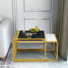 Set of 2 Nesting Coffee Table Modern Side End Table Set Metal Home Living Room