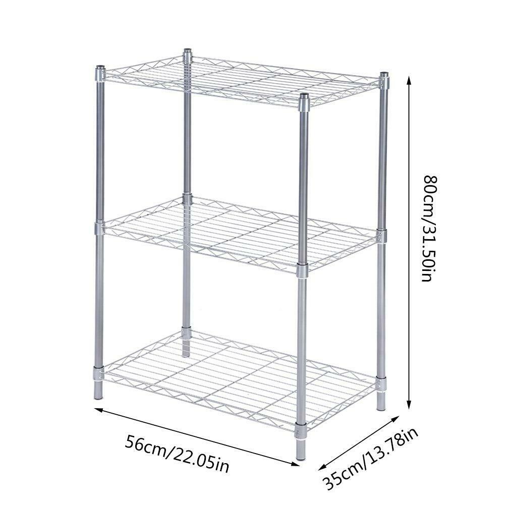 3 Tier Storage Stand Book Shelf Bathroom Kitchen Oven Rack Display Shelving Unit