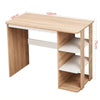 Oak Desk Compact Computer Workstation Table Home Office with Book Shelves
