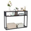 Hall Console Table Entry Hallway Side Table Open Drawer Storage Book Shelf Wood