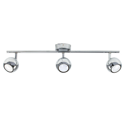 Modern Silver Chrome 3 Way Retro Eyeball Ceiling Light Spotlight Home Lighting