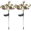 2x11 LED Solar Power Rose Flower Stake Lights Outdoor Garden Path Luminous Lamps