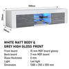 130cm Modern TV Unit Cabinet TV Stand Matt Body & High Gloss Doors Led Light