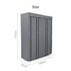 Fabric Canvas Wardrobe With Clothes Hanging Rail Shelves Storage Cupboard Grey