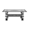 Glass Coffee Tables with Shelf Rectangle Modern Contemporary For Living Room