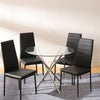 Round Glass Kitchen Table Small Family House Living Room 2/4 Dining Chairs Set