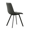 2 PU Faux Leather Dining Chairs Grey Rectangle Metal Legs Dining Room Chairs