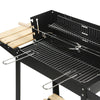 Charcoal Grill Rectangular BBQ Barbecue Steel Outdoor Patio Garden Wheels