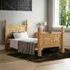 Single Double King Bed High Low Foot End Bedroom Solid Waxed Pine Wood