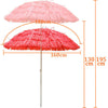 Hawaiian Parasol Beach Garden Patio Sunshade Sun Umbrella Outdoor Tilting Red