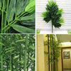20X Plastic Artificial Bamboo Leaves Tree Branch Green Plants Indoor Outdoor UK