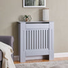 Radiator Cover Wall Cabinet MDF Wood Furniture Vertical Grill White Grey Modern