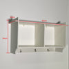 White Wall Mounted Coat Rack Wooden Floating Shelf 3 Hooks Stand Hat Home Decor