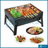 Portable Folding Charcoal BBQ Barbecue Grill Charcoal Outdoor Garden Stove Black