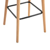 2 PCs Upholstered Fabric Bucket Seat Bar Stools w/ Wood Legs Beige