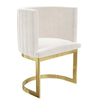 Off White Velvet Cantilever Dressing Table Chair with Gold Legs - Zelena ZEL003