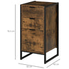 Industrial Storage Cabinet with 3 Drawers and Handles Standing Unit Chest Brown