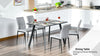 Modern Rectangular Dining Table Indoor w/ Metal Legs Spacious Tabletop Dark Grey