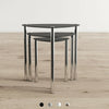 SET OF 3 NESTING TABLES/END SIDE TABLE-Black Glass,Chrome Legs -