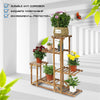 Updated V. Wooden Flower Pot Plant Stand Outdoor Indoor 5Tier Rack &Strength Bar